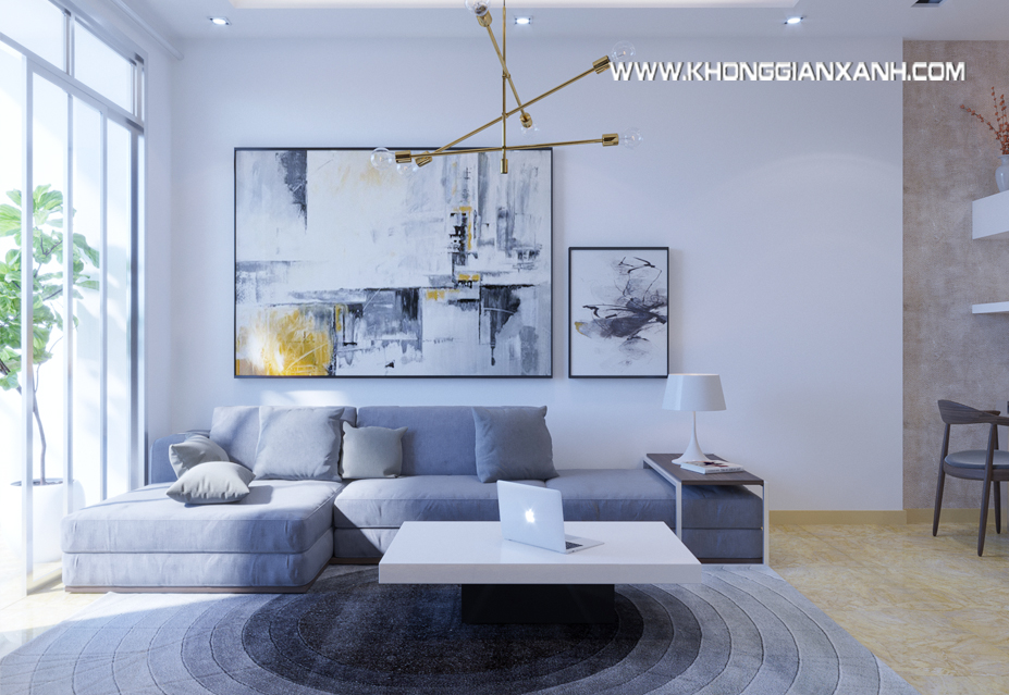 Thiết kế nội thất phòng khách căn hộ Luxcity