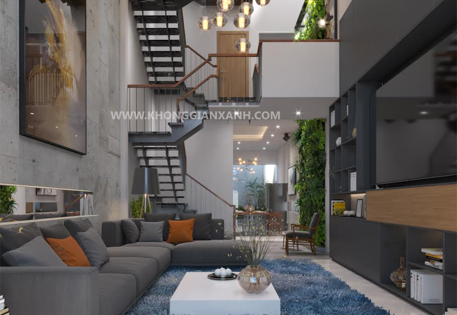 Thiết kế nội thất nhà phố quận Bình Tân - không gian phòng khách Thiết kế nội thất nhà phố quận Bình Tân - không gian phòng khách