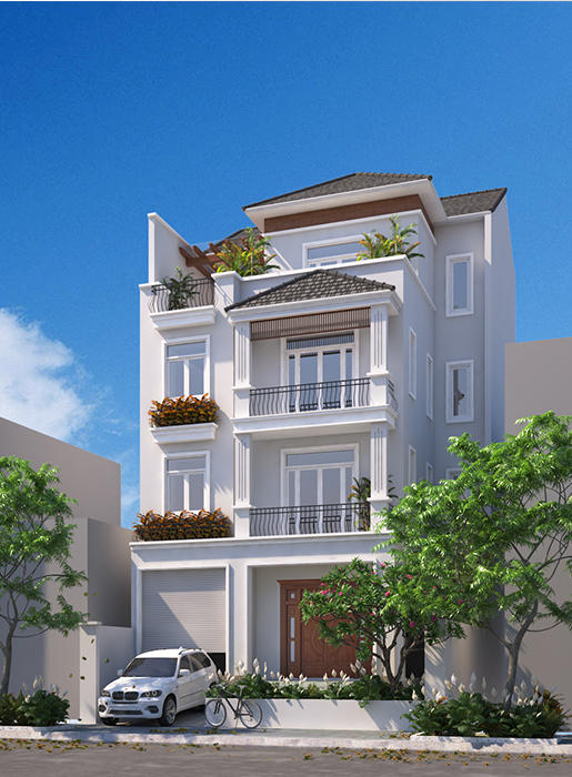 Phối cảnh mặt tiền biệt thự