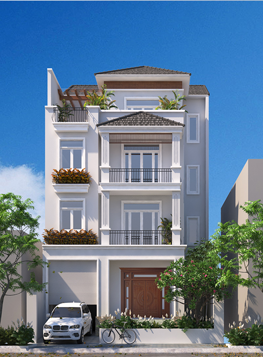 Phối cảnh mặt tiền biệt thự