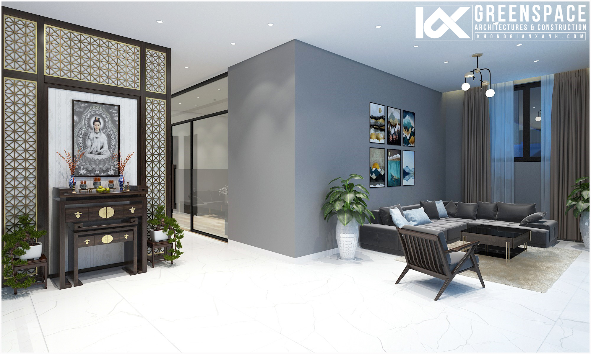 Nội thất nhà ở kiêm văn phòng làm việc
