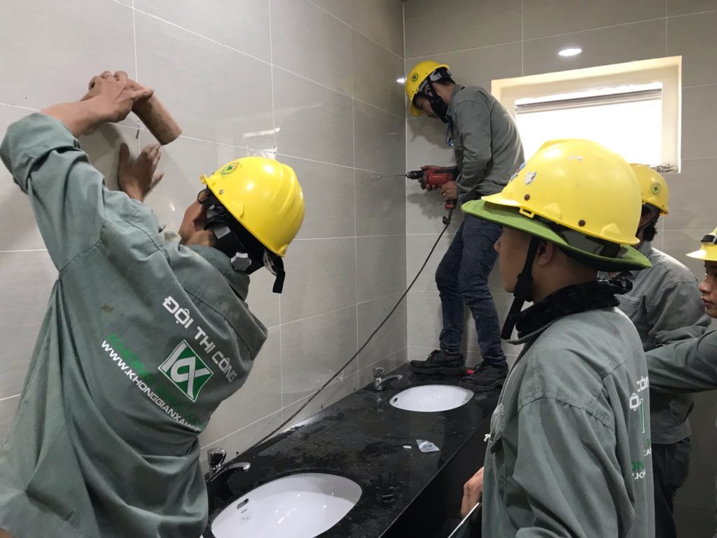 Đội ngũ thi công của Không Gian Xanh