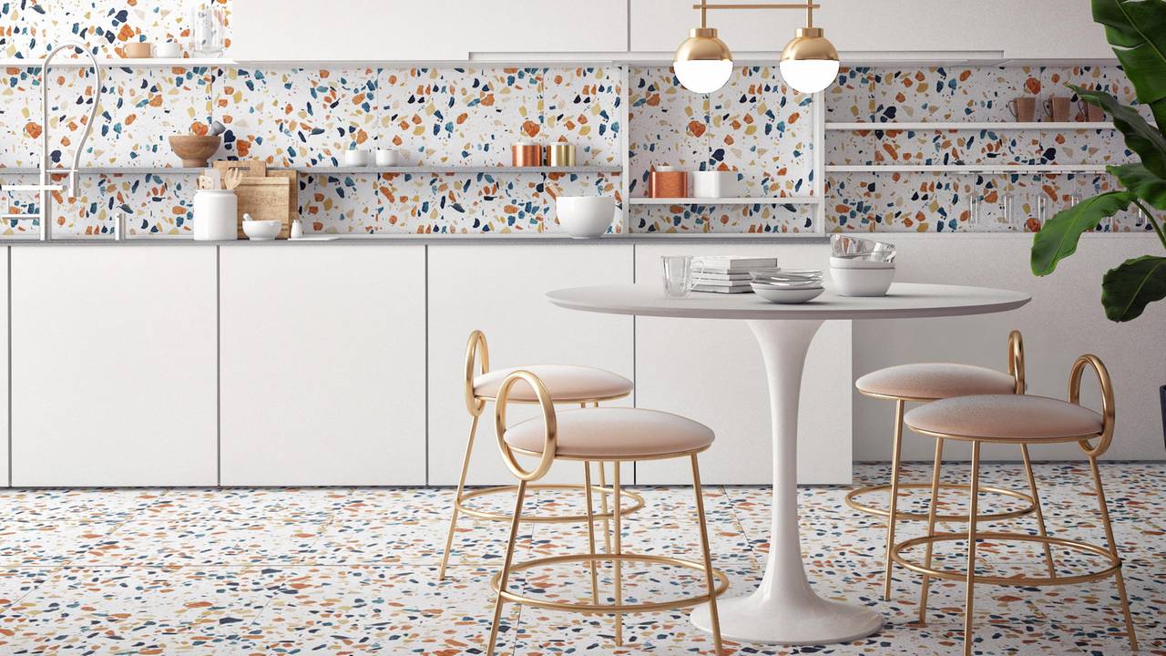 Sử dụng gạch Terrazzo cho tường và sàn