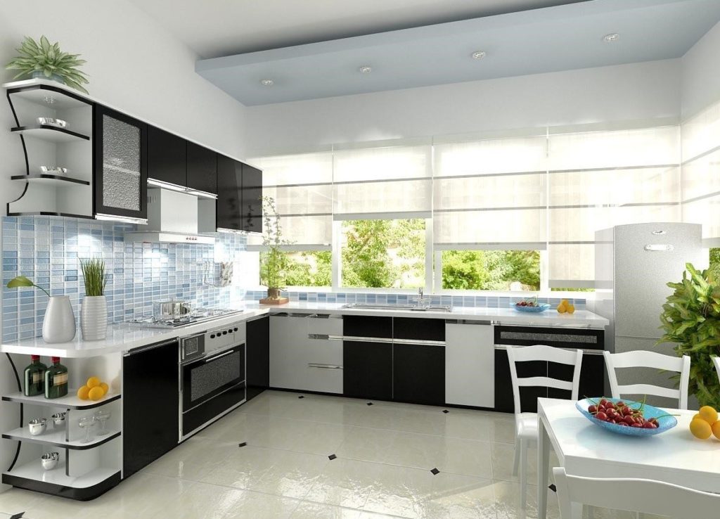 đặt cây xanh trên tủ bếp