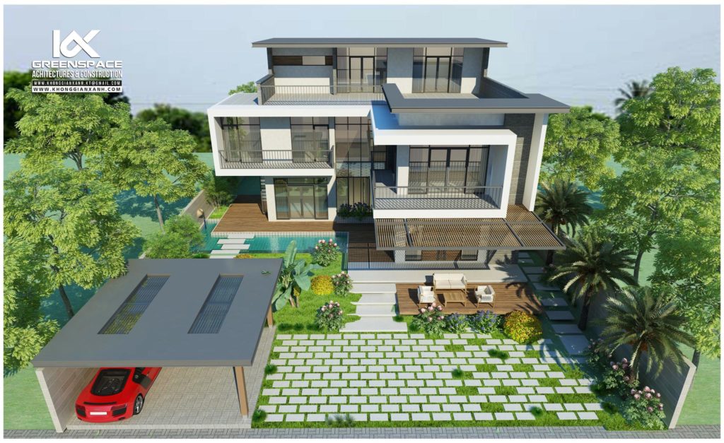 biệt thự hồ bơi ngoài trời