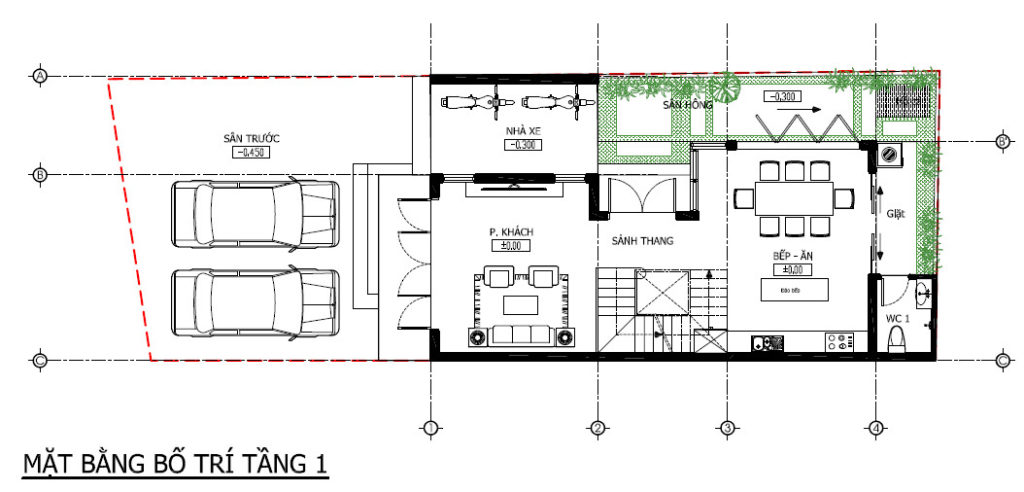 mặt bằng tầng 1