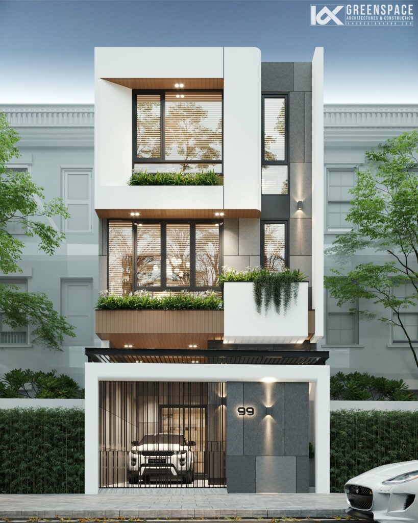 Phối cảnh thiết kế nhà phố 3 tầng tại Vũng Tàu view 1